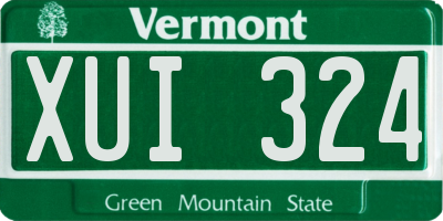 VT license plate XUI324