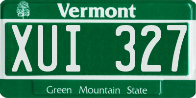 VT license plate XUI327