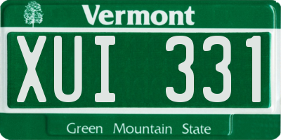 VT license plate XUI331