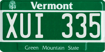 VT license plate XUI335