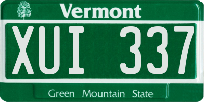 VT license plate XUI337