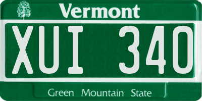 VT license plate XUI340