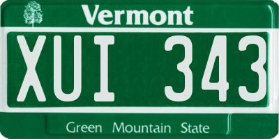VT license plate XUI343