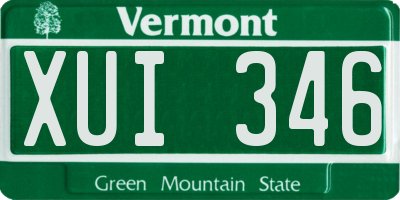 VT license plate XUI346