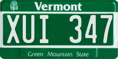 VT license plate XUI347