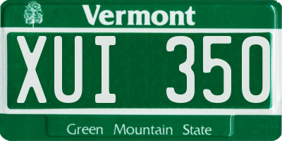VT license plate XUI350