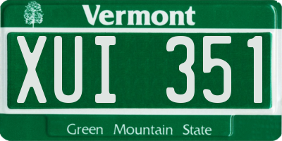 VT license plate XUI351