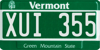 VT license plate XUI355