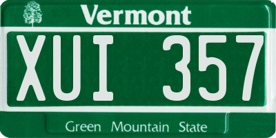 VT license plate XUI357