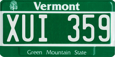 VT license plate XUI359