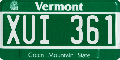 VT license plate XUI361