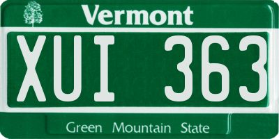VT license plate XUI363