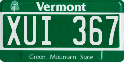 VT license plate XUI367