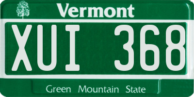 VT license plate XUI368