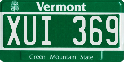 VT license plate XUI369