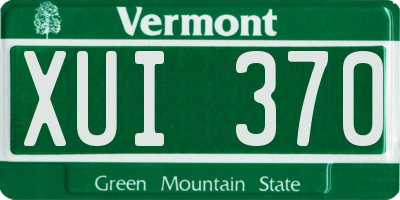 VT license plate XUI370