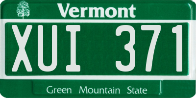 VT license plate XUI371