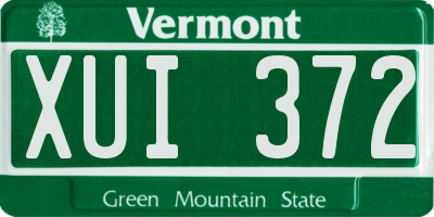 VT license plate XUI372