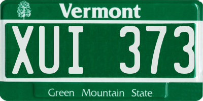 VT license plate XUI373