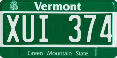 VT license plate XUI374