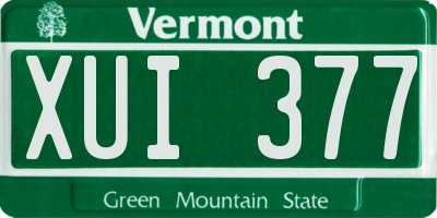 VT license plate XUI377