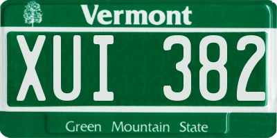 VT license plate XUI382