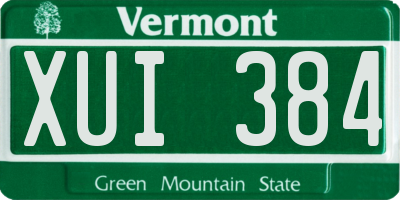 VT license plate XUI384