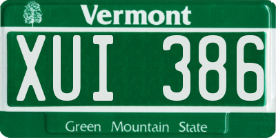VT license plate XUI386