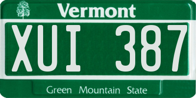 VT license plate XUI387