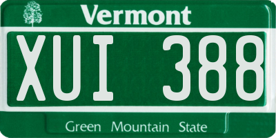 VT license plate XUI388