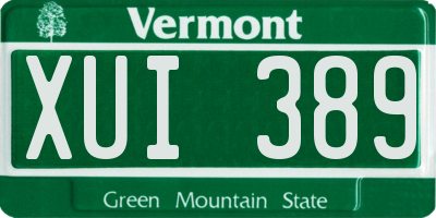 VT license plate XUI389