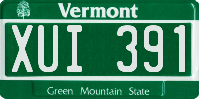 VT license plate XUI391