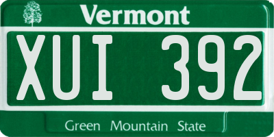 VT license plate XUI392