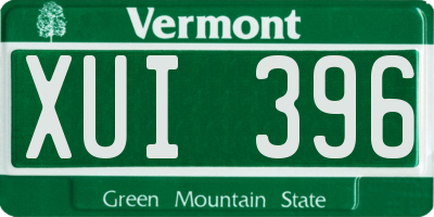 VT license plate XUI396