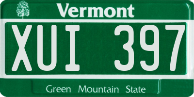 VT license plate XUI397