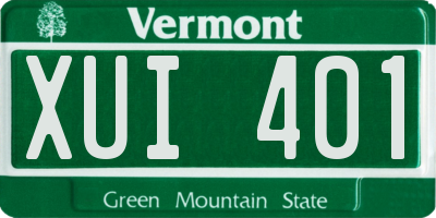 VT license plate XUI401