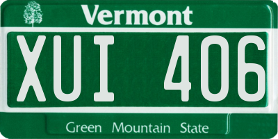 VT license plate XUI406
