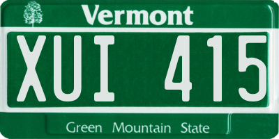 VT license plate XUI415