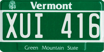 VT license plate XUI416