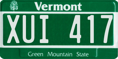 VT license plate XUI417