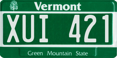 VT license plate XUI421