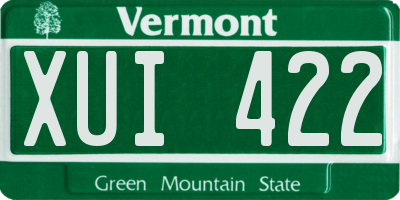 VT license plate XUI422