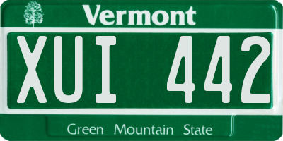 VT license plate XUI442