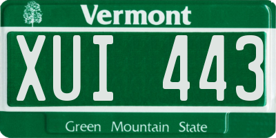 VT license plate XUI443