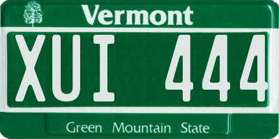 VT license plate XUI444