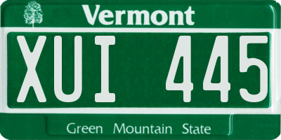 VT license plate XUI445