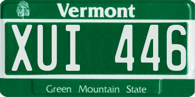 VT license plate XUI446