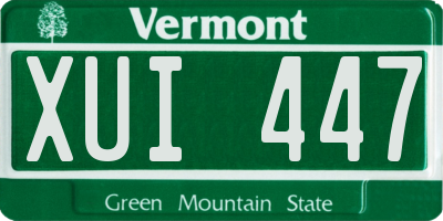 VT license plate XUI447