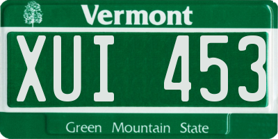 VT license plate XUI453