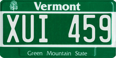 VT license plate XUI459